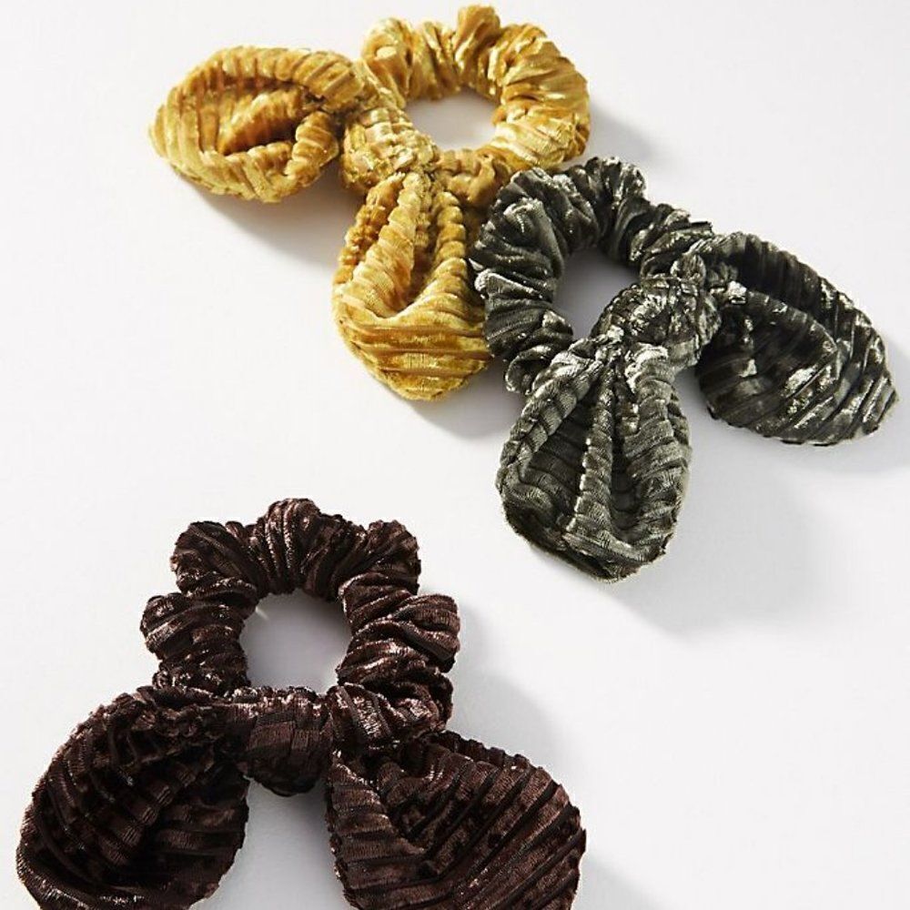 Anthropologie Velvet Ponytail Holders - 2 Sets - 6 Total - NEW